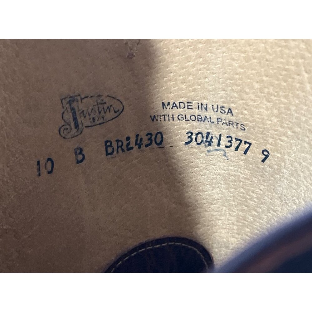 Justin Womens Western Boots Bent Rail 13" Brown BRL430 Embroidered USA Size 10 - Picture 8 of 10